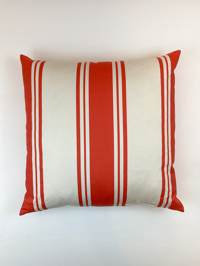 'Yorkshire Stripe' Throw Pillow - Red on Organic Twill