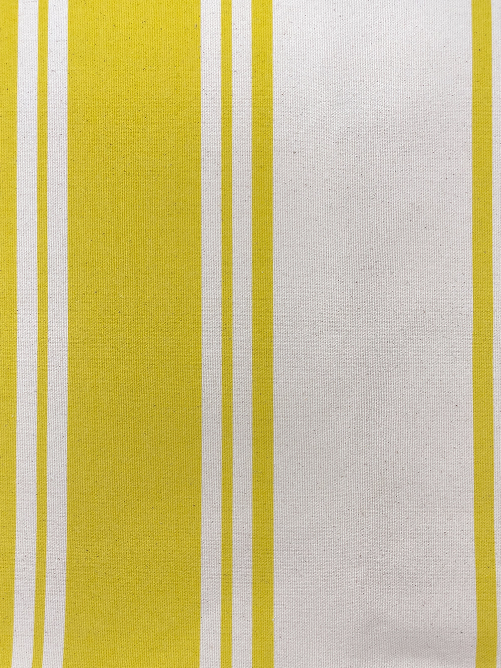 fabric by the yard yorkshire stripe yellow on raw canvas
