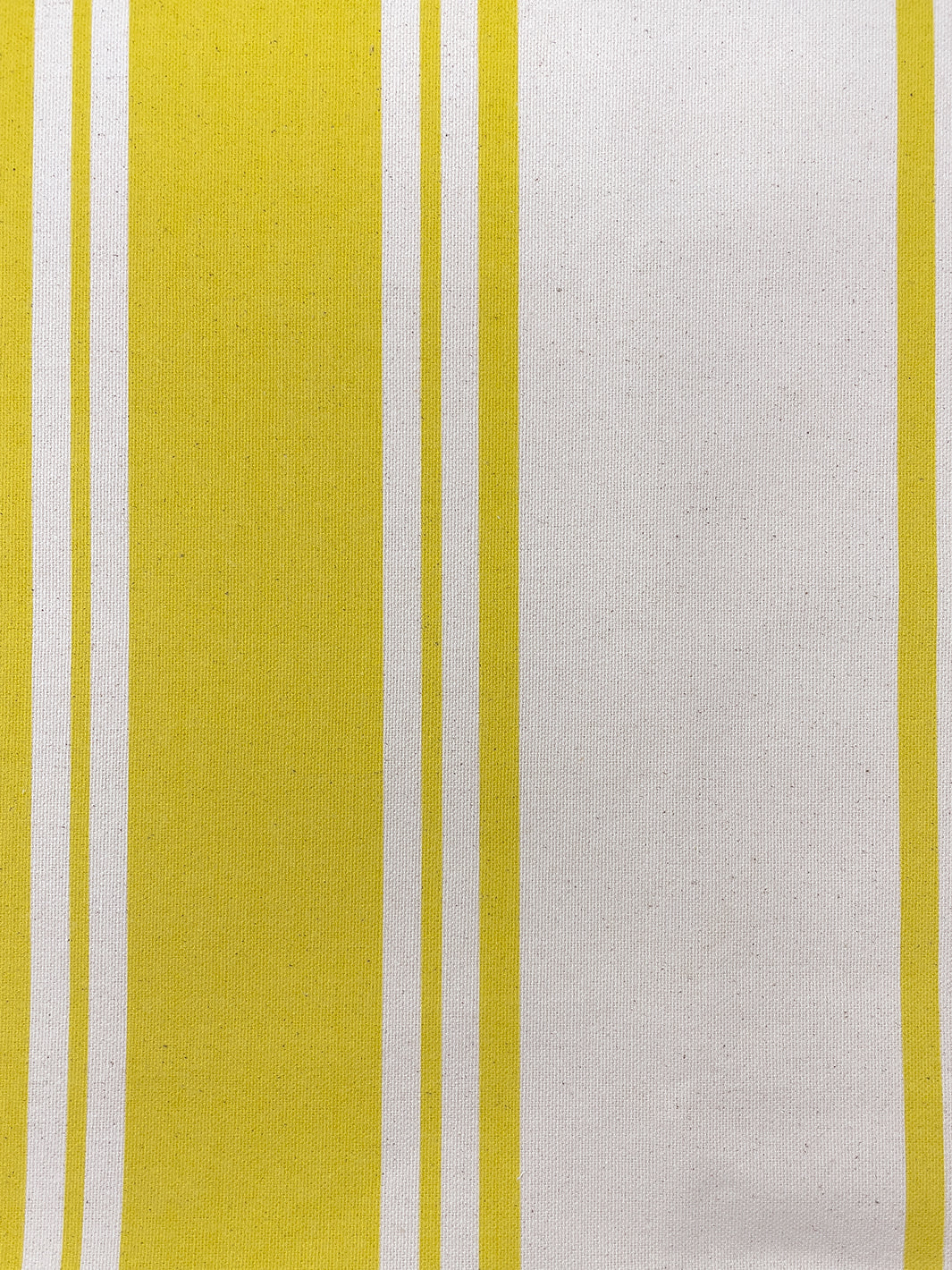 fabric by the yard yorkshire stripe yellow on raw canvas