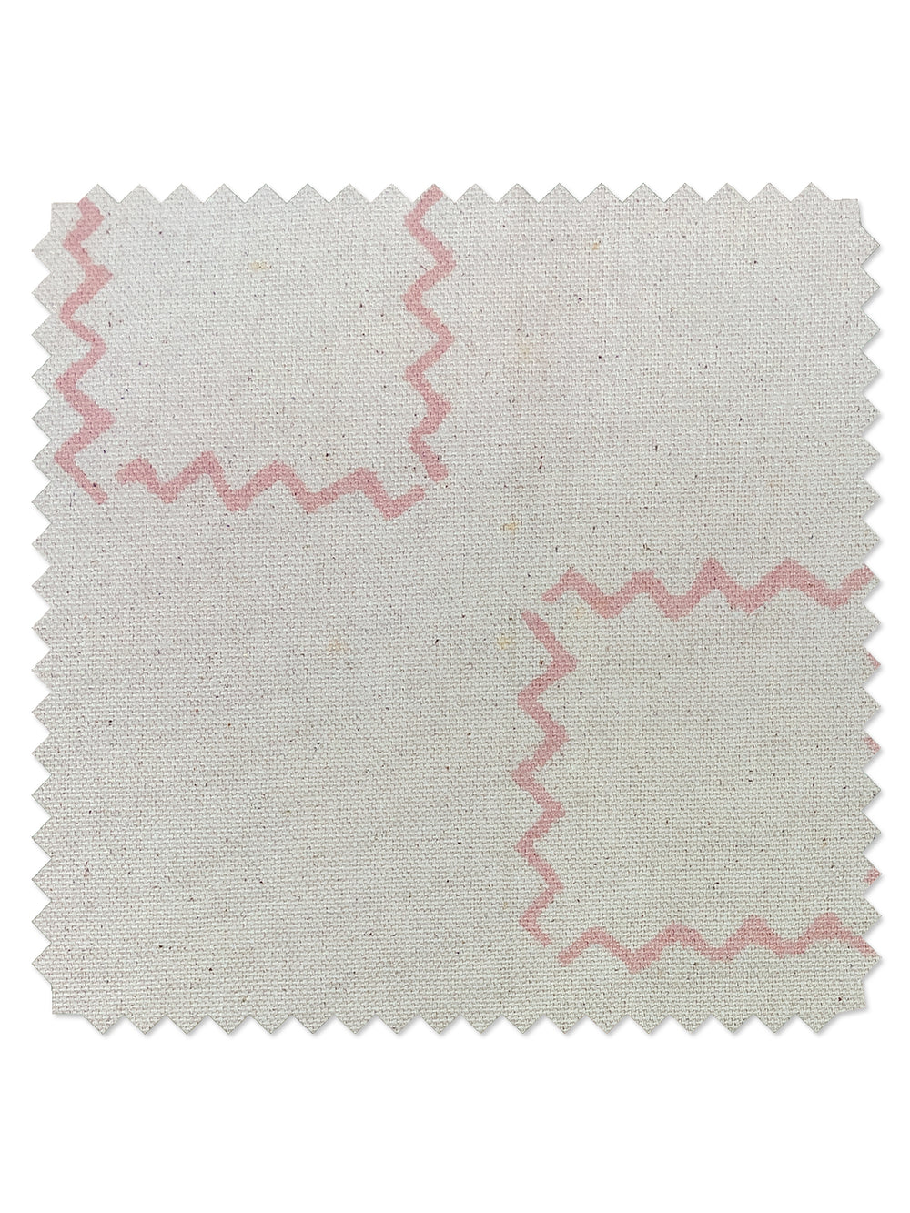 fabric by the yard zag squares pink on raw canvas
