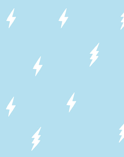 'Zeus Lightning' Wallpaper by Tea Collection - Baby Blue