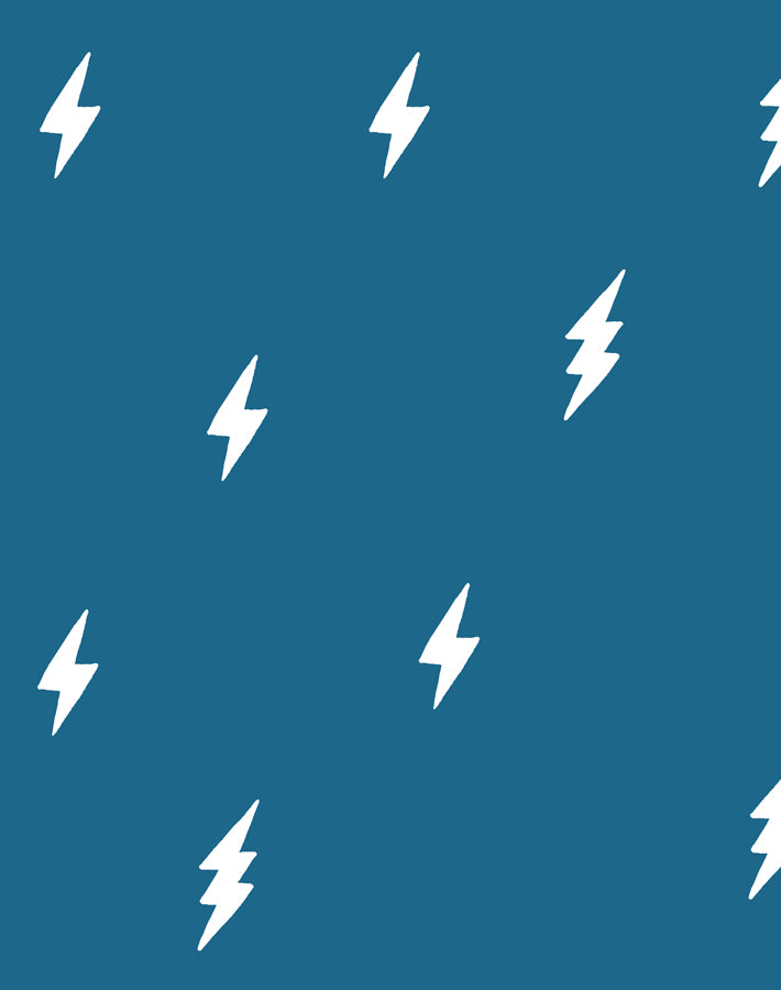 'Zeus Lightning' Wallpaper by Tea Collection - Cadet Blue