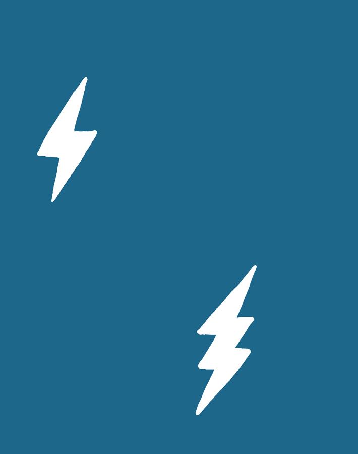 'Zeus Lightning' Wallpaper by Tea Collection - Cadet Blue