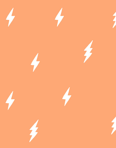 'Zeus Lightning' Wallpaper by Tea Collection - Creamsicle