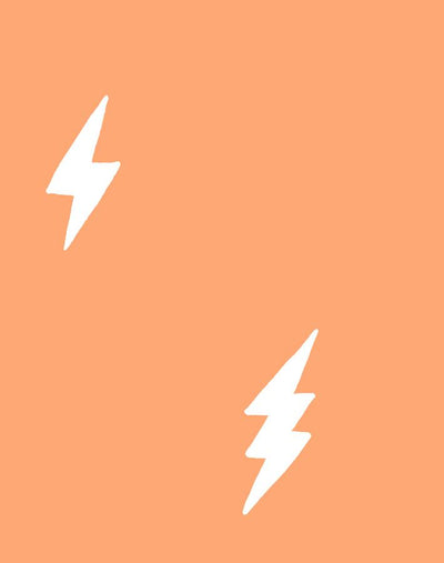 'Zeus Lightning' Wallpaper by Tea Collection - Creamsicle