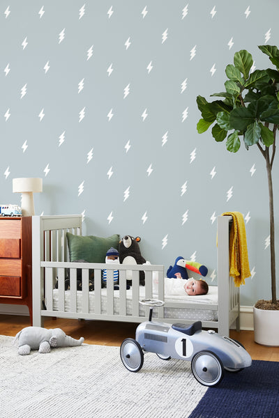 'Zeus Lightning' Wallpaper by Tea Collection - Elephant