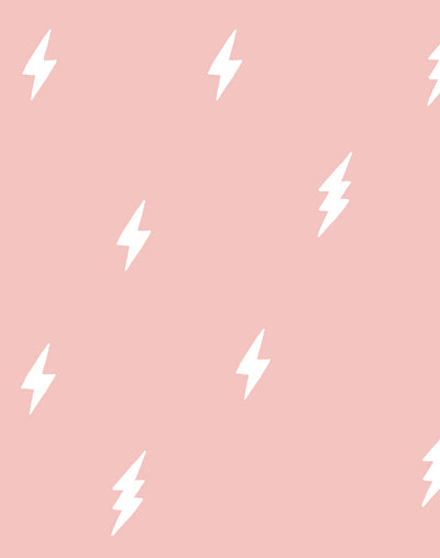 'Zeus Lightning' Wallpaper by Tea Collection - Pink