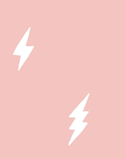 'Zeus Lightning' Wallpaper by Tea Collection - Pink