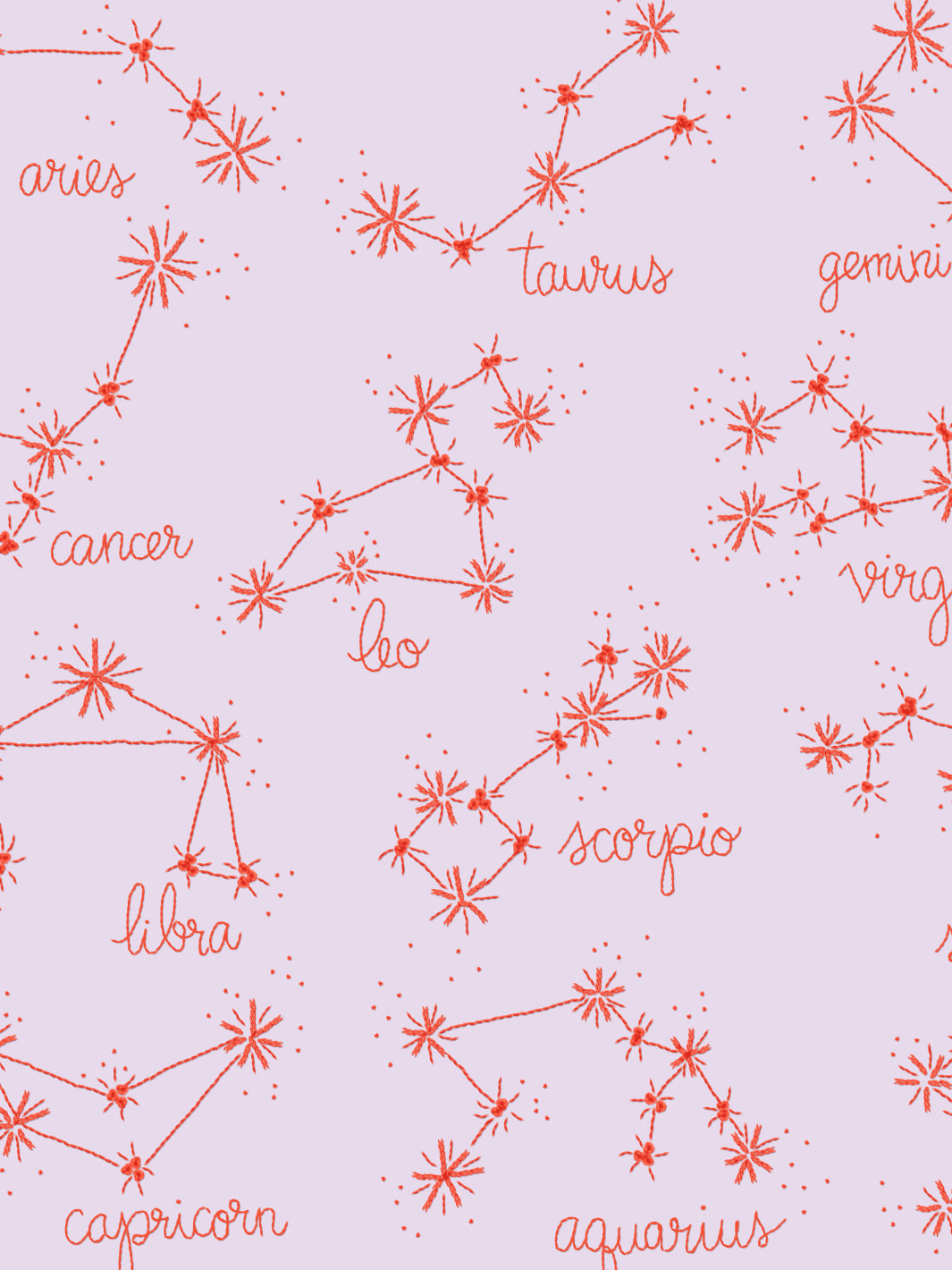 'Zodiac' Wallpaper by Lingua Franca- Lilac