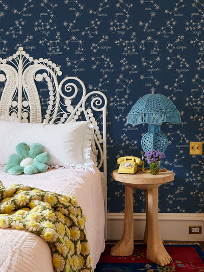 'Zodiac' Wallpaper by Lingua Franca- Midnight Blue