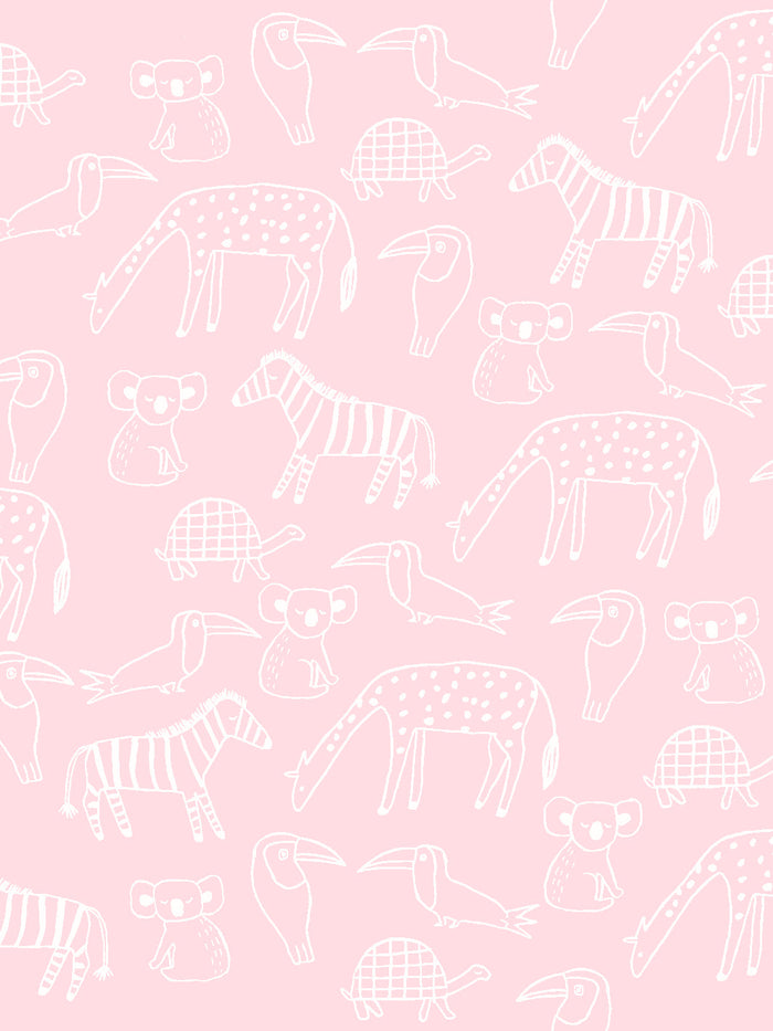 'Zoo Party' Wallpaper by Tea Collection - Ballet Slipper