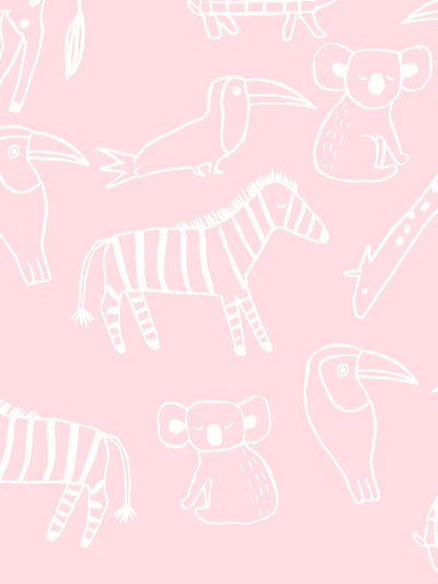 'Zoo Party' Wallpaper by Tea Collection - Ballet Slipper