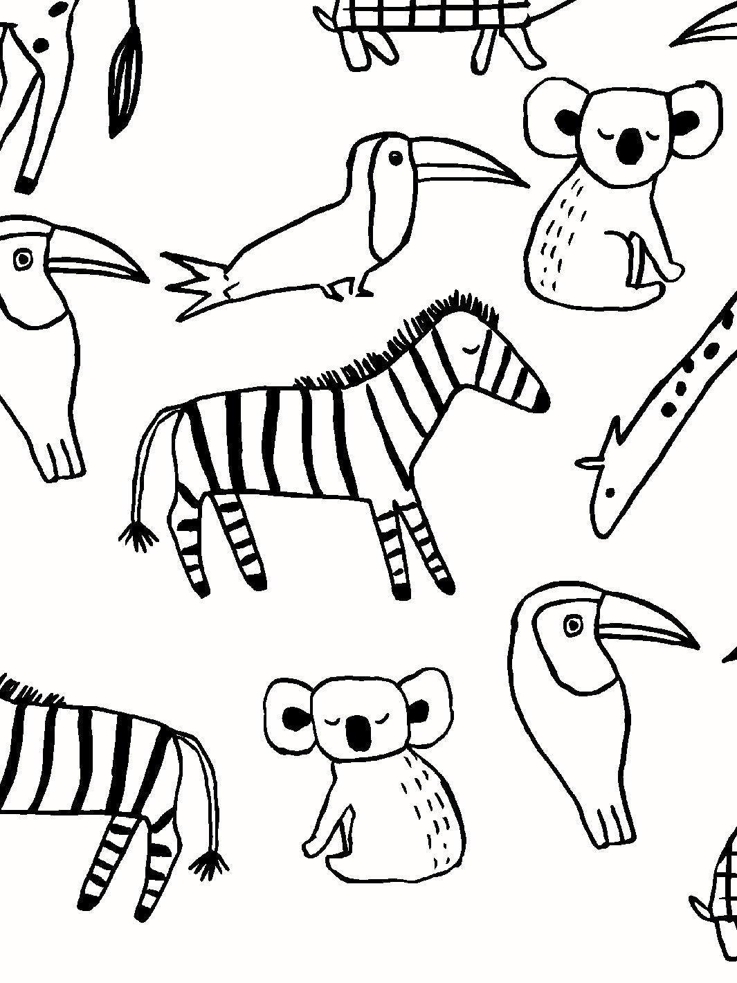 'Zoo Party' Wallpaper by Tea Collection - Black
