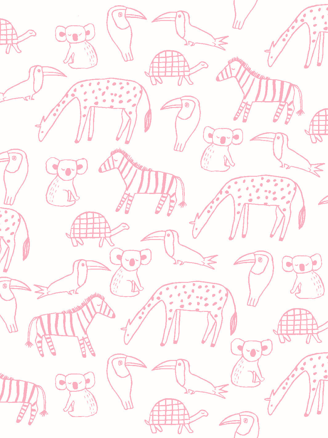 zoo party wallpaper by tea collection bubblegum