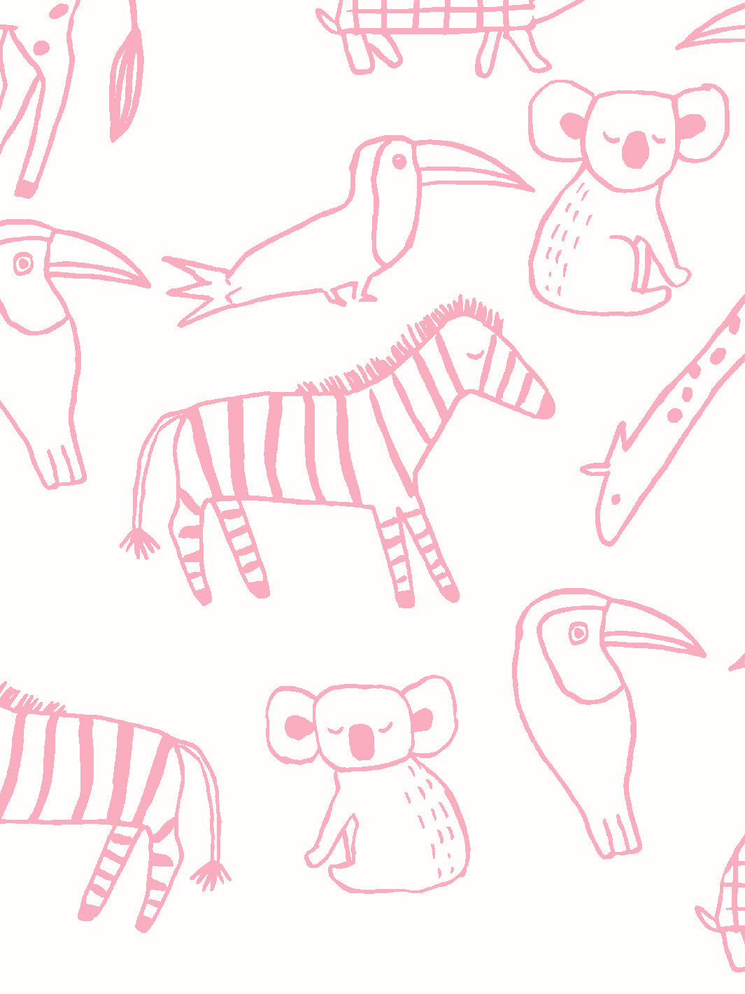 zoo party wallpaper by tea collection bubblegum