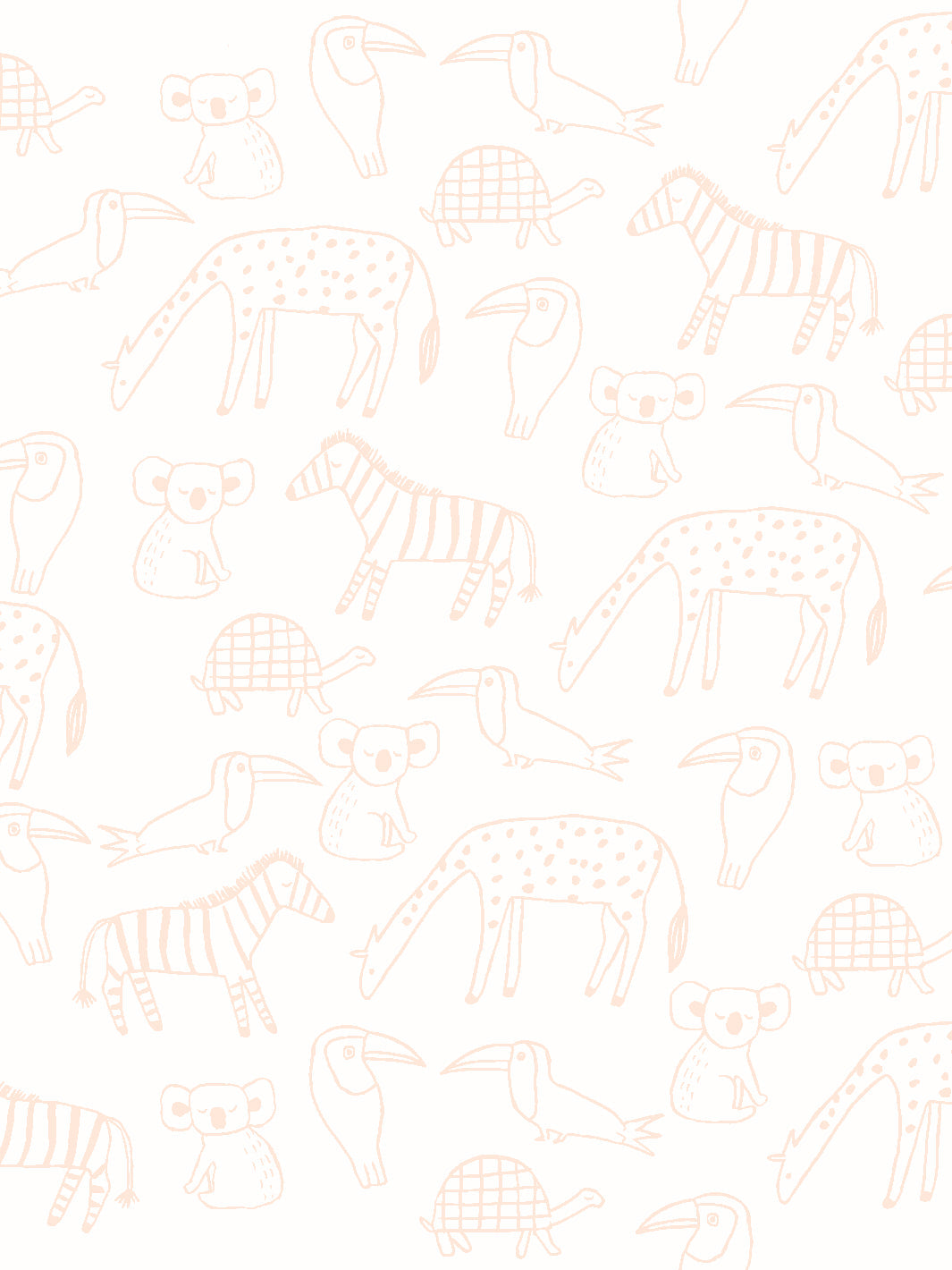 zoo party wallpaper by tea collection peach