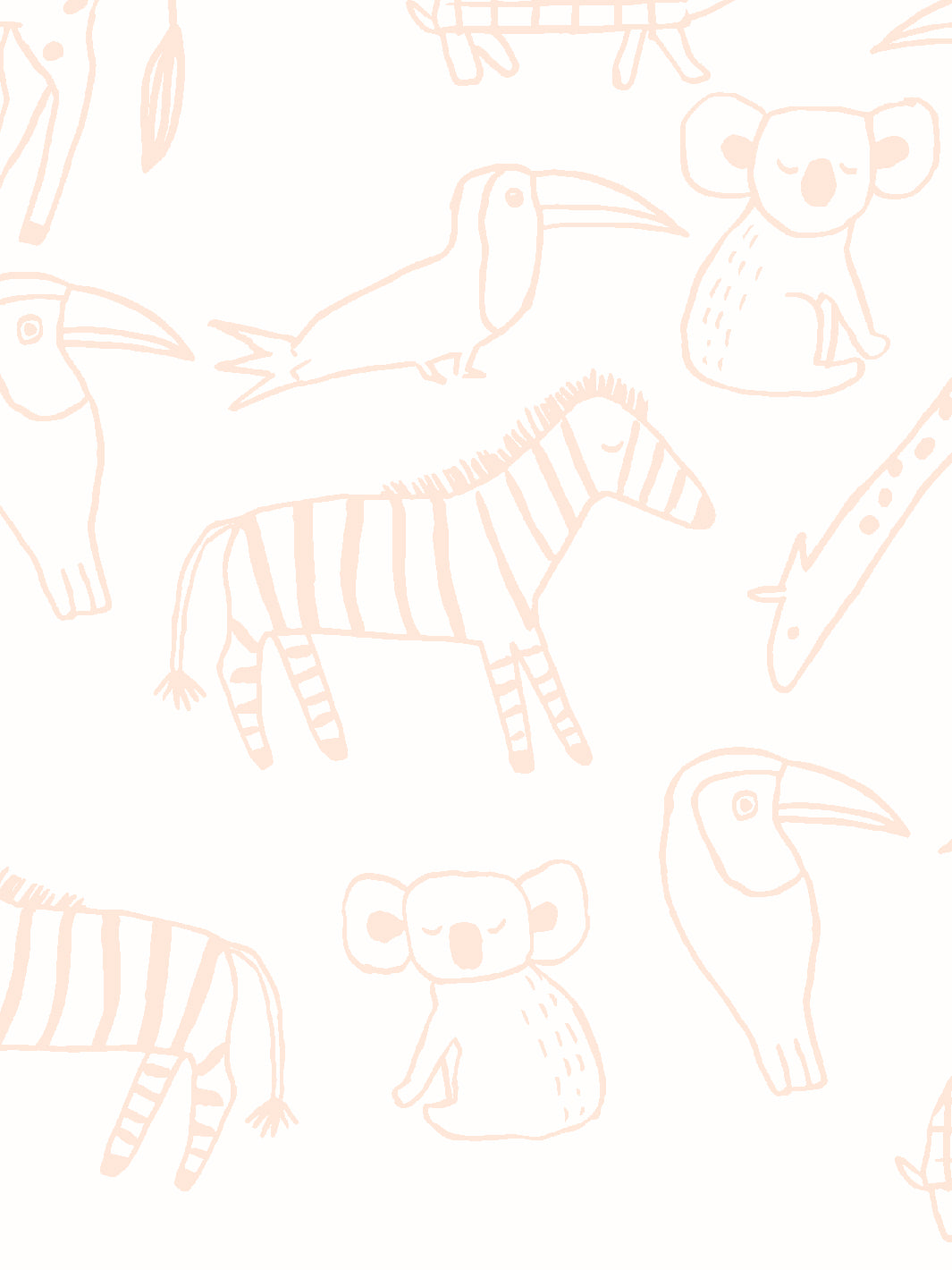 zoo party wallpaper by tea collection peach