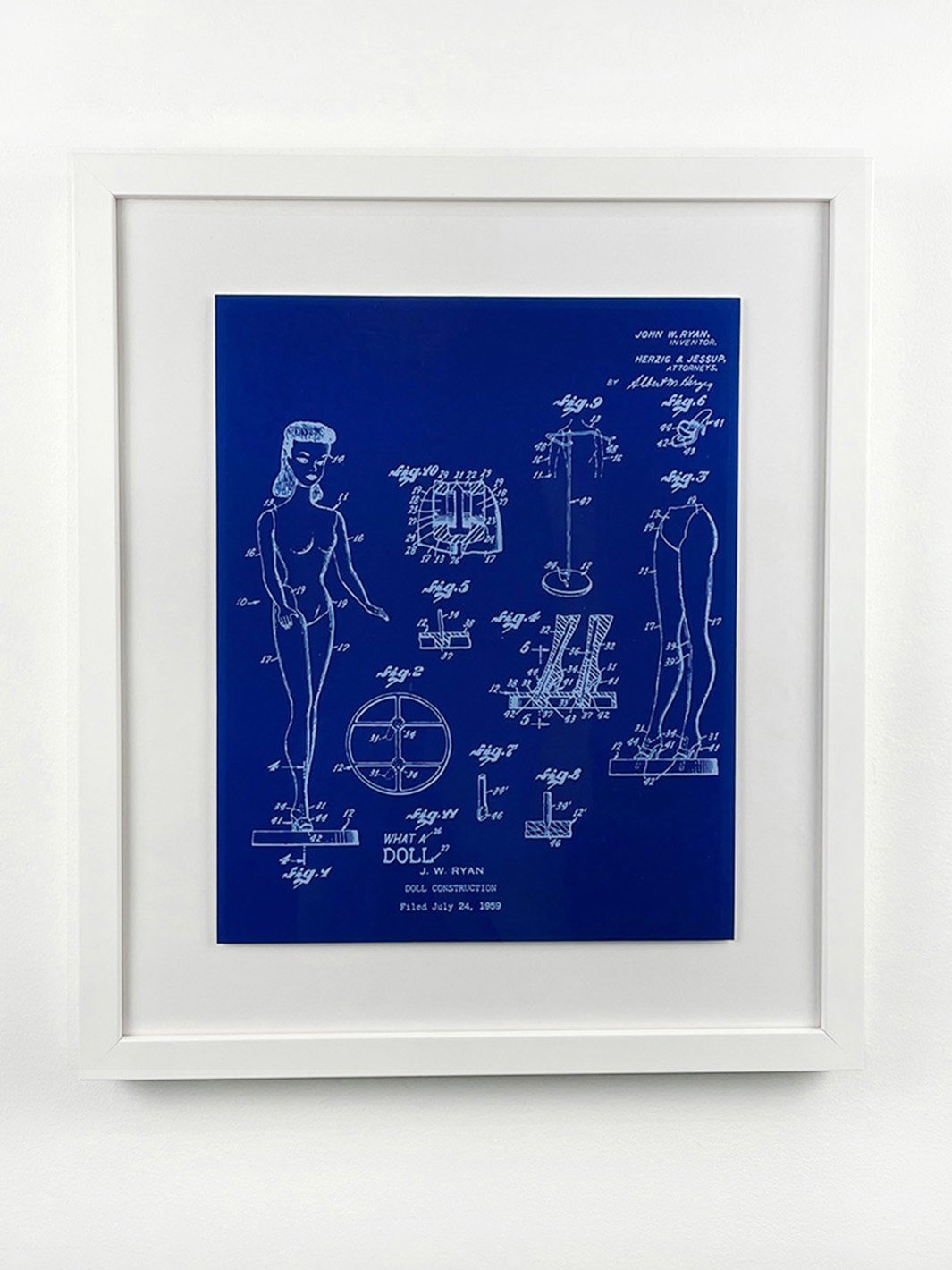 'Barbie™ Blueprint Blue Framed Art