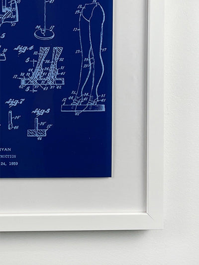 « Barbie™ Blueprint, art encadré bleu