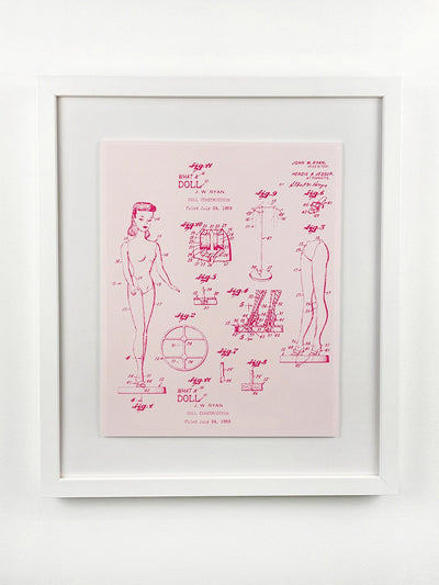 « Barbie™ Blueprint, art encadré rose