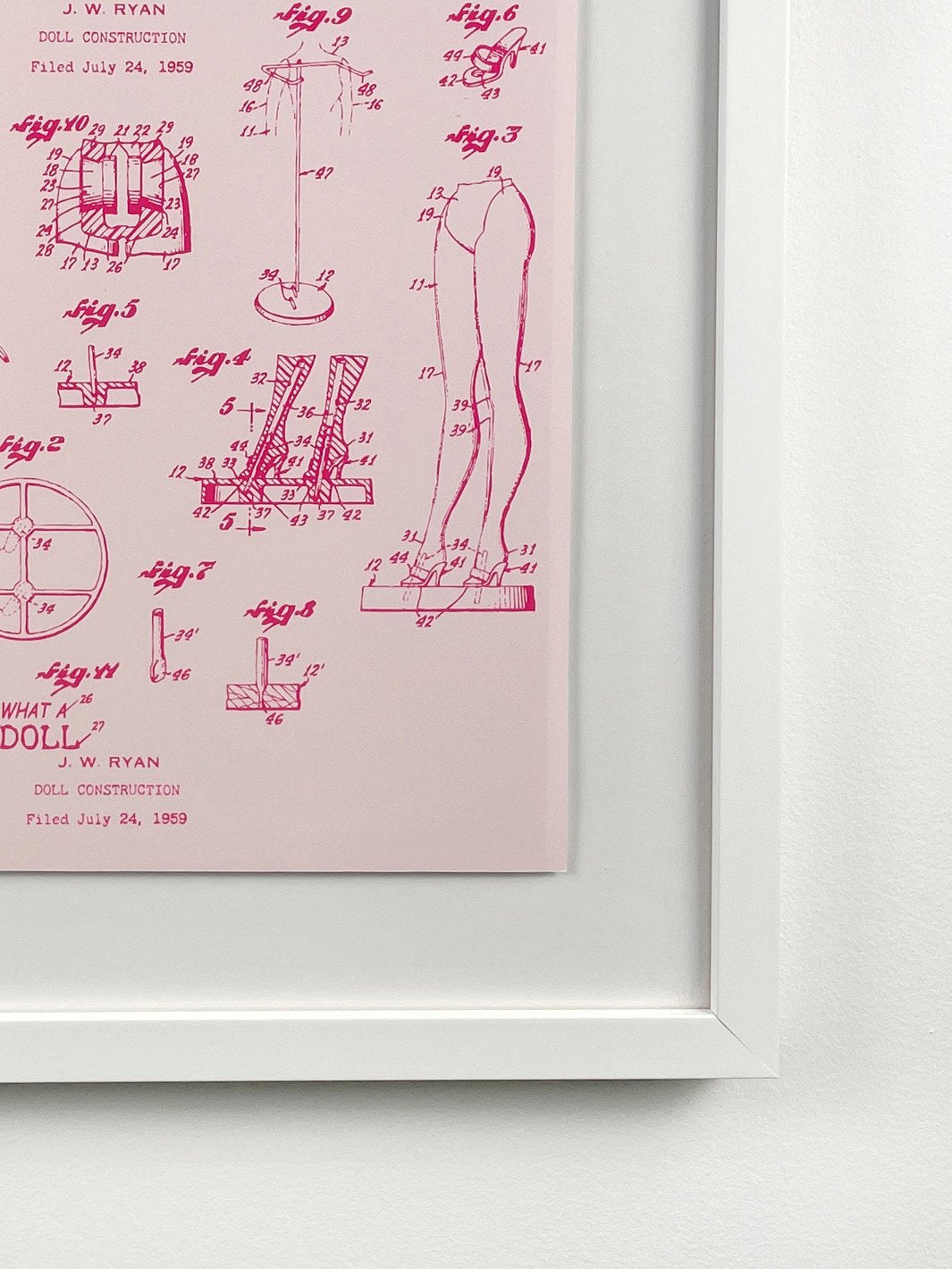 'Barbie™ Blueprint Pink Framed Art