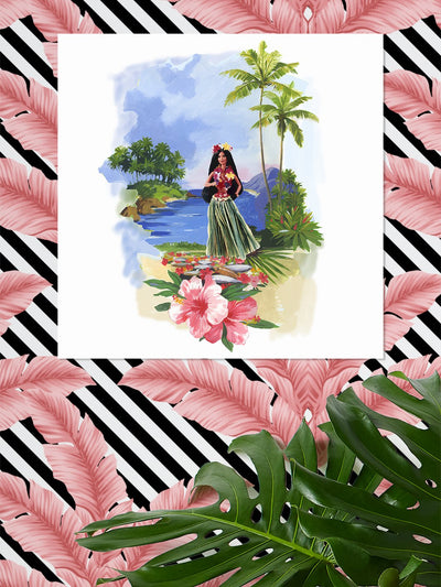 barbie hula on acrylic