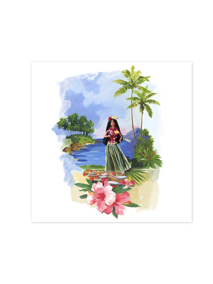 barbie hula on acrylic