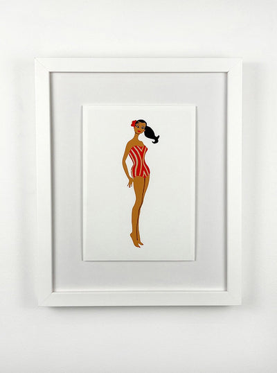 'Barbie™ Vintage Bathing Suit Framed Art