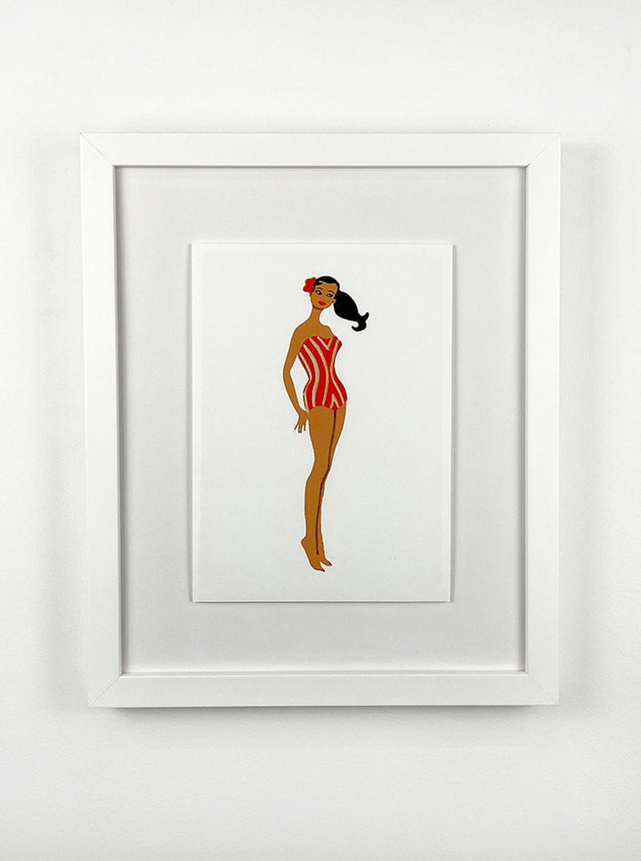 Barbie Vintage Bathing Suit Framed Art