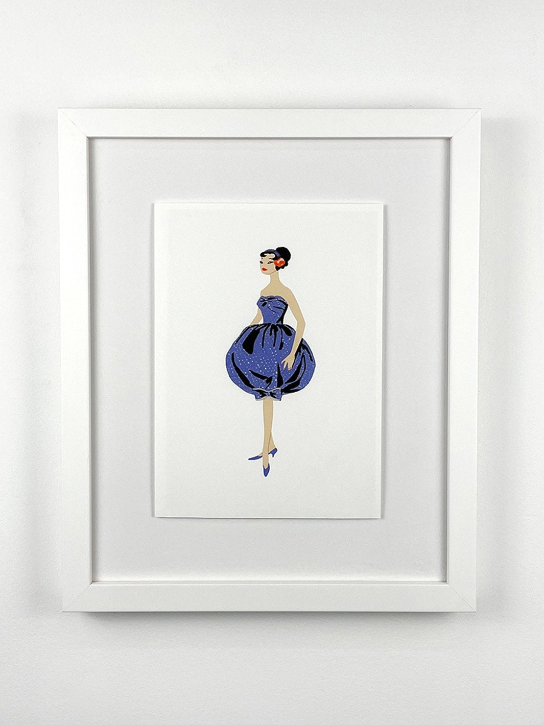 'Barbie™ Vintage Blue Crinoline Dress Framed Art