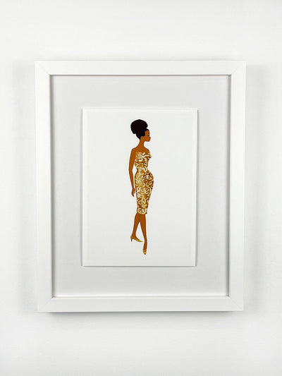 'Barbie™ Vintage Gold Dress Framed Art