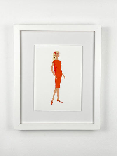 'Barbie™ Vintage Red Skirt Set Framed Art