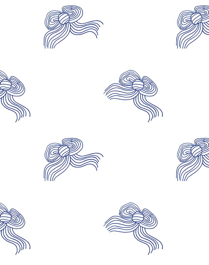 'Bows' Wallpaper by Clare V. Wallpaper - Blue