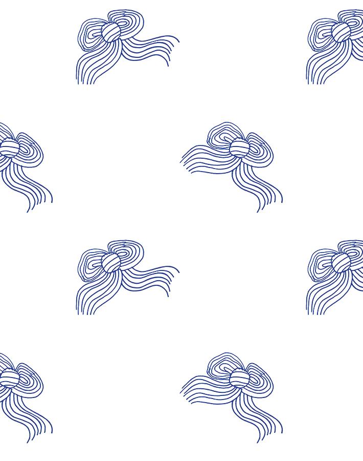 'Bows' Wallpaper by Clare V. Wallpaper - Blue
