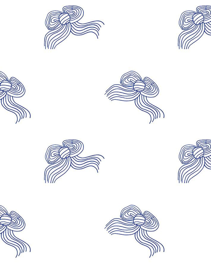'Bows' Wallpaper by Clare V. Wallpaper - Blue