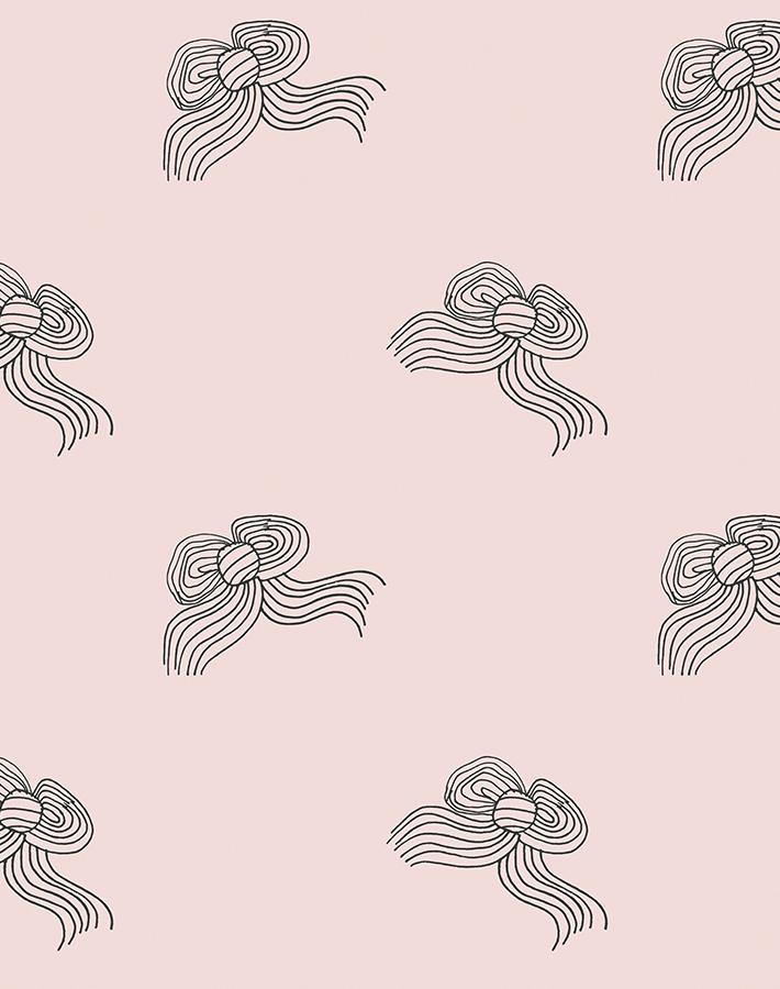 'Bows' Wallpaper by Clare V. - Charcoal Shell