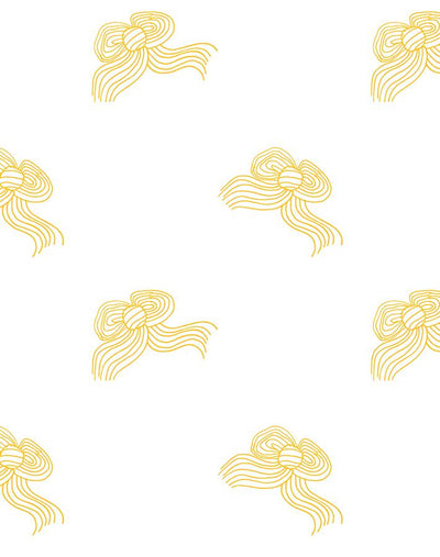 'Bows' Wallpaper by Clare V. - Marigold