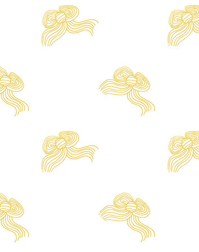 'Bows' Wallpaper by Clare V. - Marigold