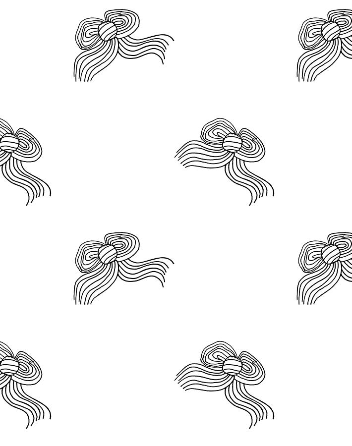 'Bows' Wallpaper by Clare V. - Onyx