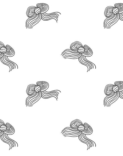 'Bows' Wallpaper by Clare V. - Onyx