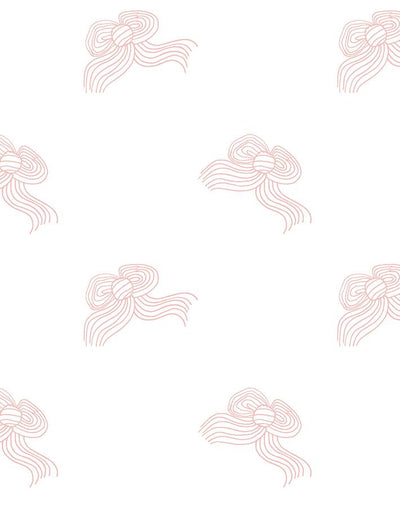 'Bows' Wallpaper by Clare V. - Pink