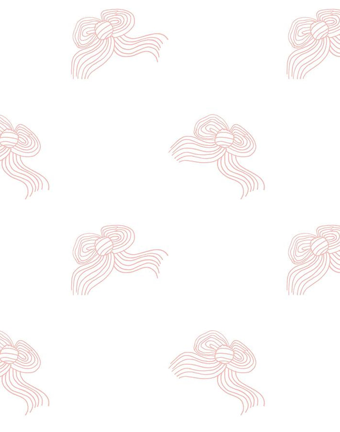 'Bows' Wallpaper by Clare V. - Pink