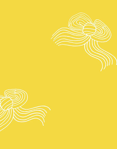'Bows' Wallpaper by Clare V. - Yellow