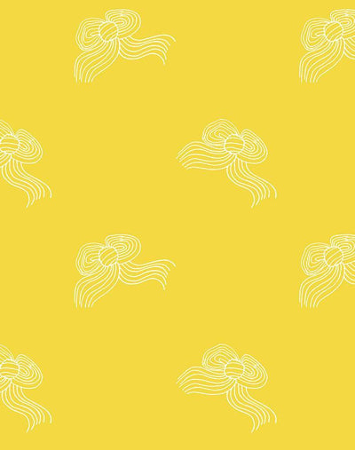 'Bows' Wallpaper by Clare V - Yellow