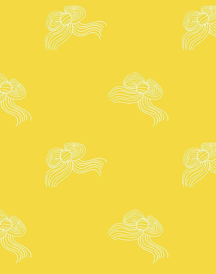 'Bows' Wallpaper by Clare V - Yellow