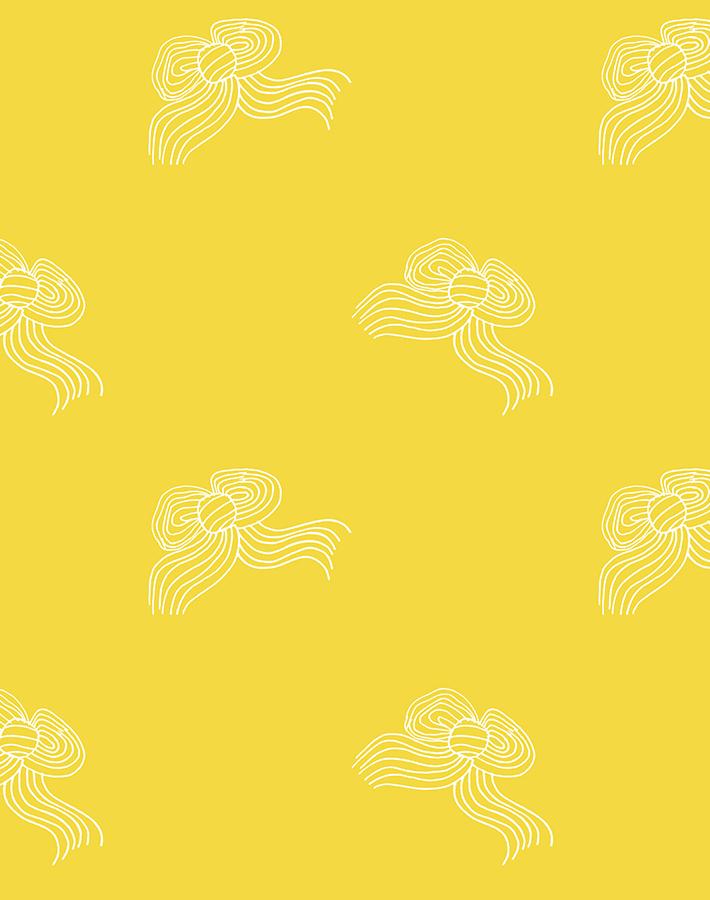 'Bows' Wallpaper by Clare V. - Yellow