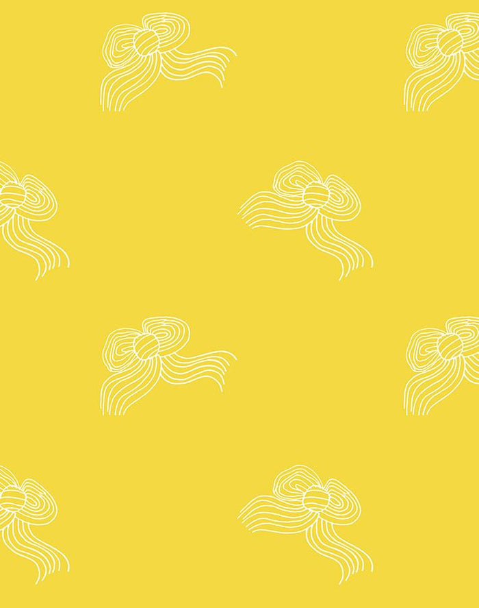 'Bows' Wallpaper by Clare V. - Yellow
